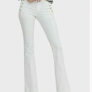 Banana republic High-Waisted White Sailor Straight Leg Pants